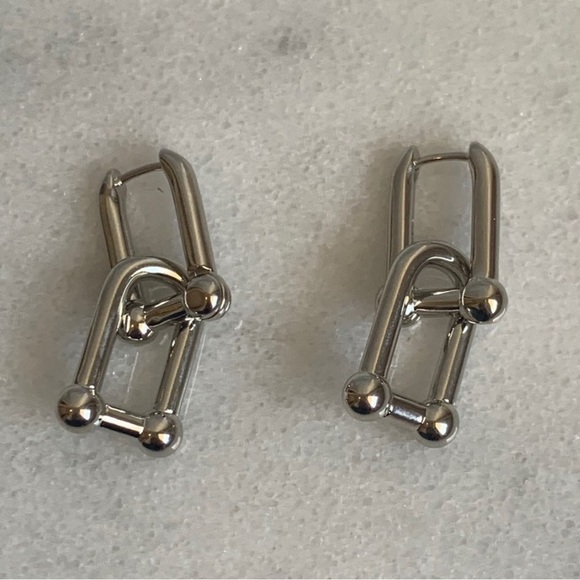 Modest Lu Jewelry - COPY - COPY - Sterling Silver Chunky Chain Link Hoop Earrings